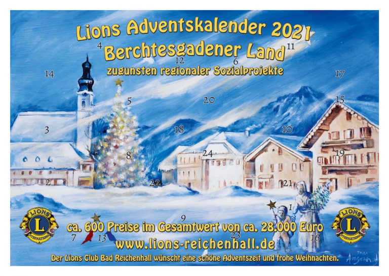 Lions-Adventskalender 2021 Berchtesgadener Land zugunsten von Sozialprojekten in der Region