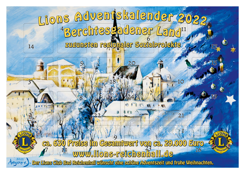 Lions-Adventskalender 2022 Berchtesgadener Land zugunsten von Sozialprojekten in der Region