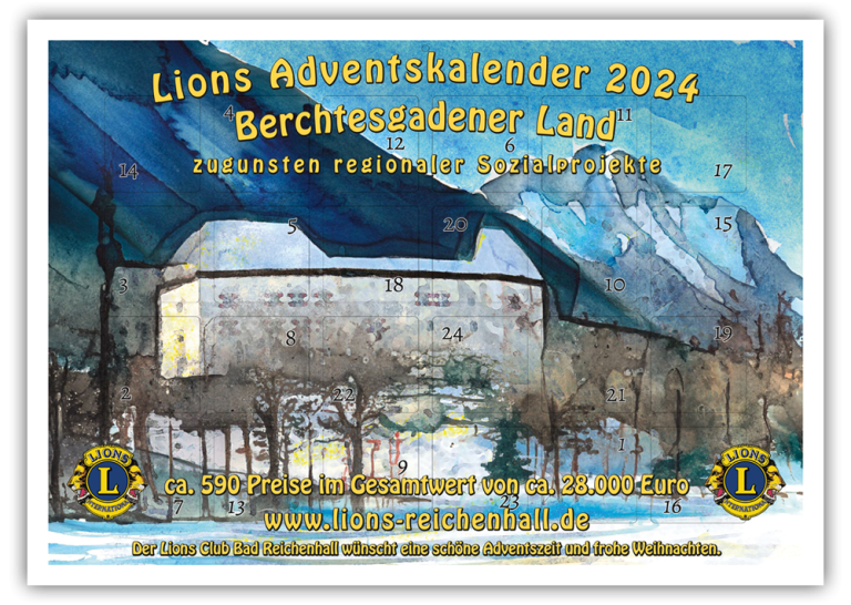 Lions-Adventskalender 2024 Berchtesgadener Land zugunsten von Sozialprojekten in der Region