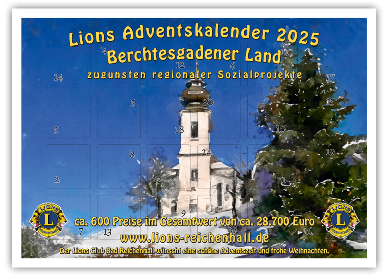 Lions-Adventskalender 2025 Berchtesgadener Land zugunsten von Sozialprojekten in der Region